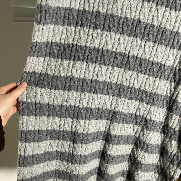 Pink Rose Charcoal and Light Gray Striped Sweater - Picture 2 of 3